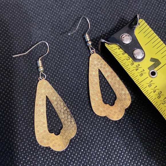 Vintage Cloisonné red dangling pierced earrings - Picture 4 of 5